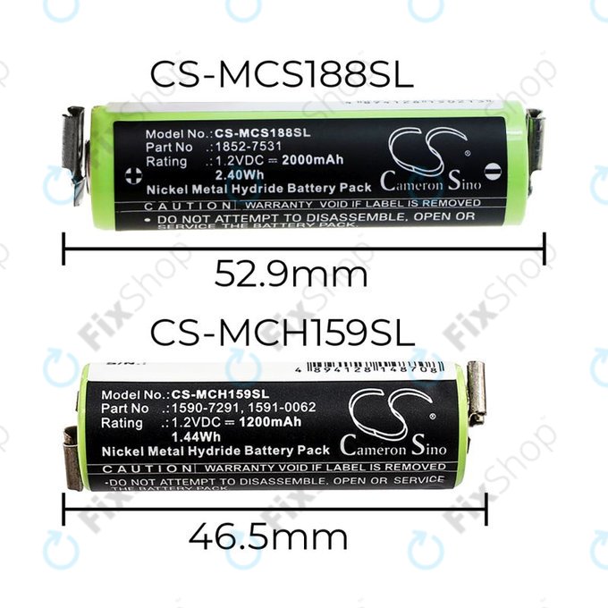 Batterie pour Moser Easy Style 1881, 2000mAh, Ni-MH, 1.2V, 1852-7531, HQ