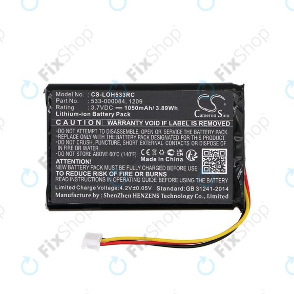 Batterie pour Logitech Harmony Touch, Ultimate, 1050mAh, Li-Ion, 3.7V, 533-000083, HQ
