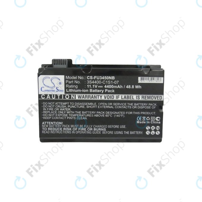 Batterie pour Fujitsu Amilo Pi3450, Amilo Pi3525, Amilo Pi3540, 4400mAh, Li-Ion, 11.1V, 3S4400-C1S1-07, HQ