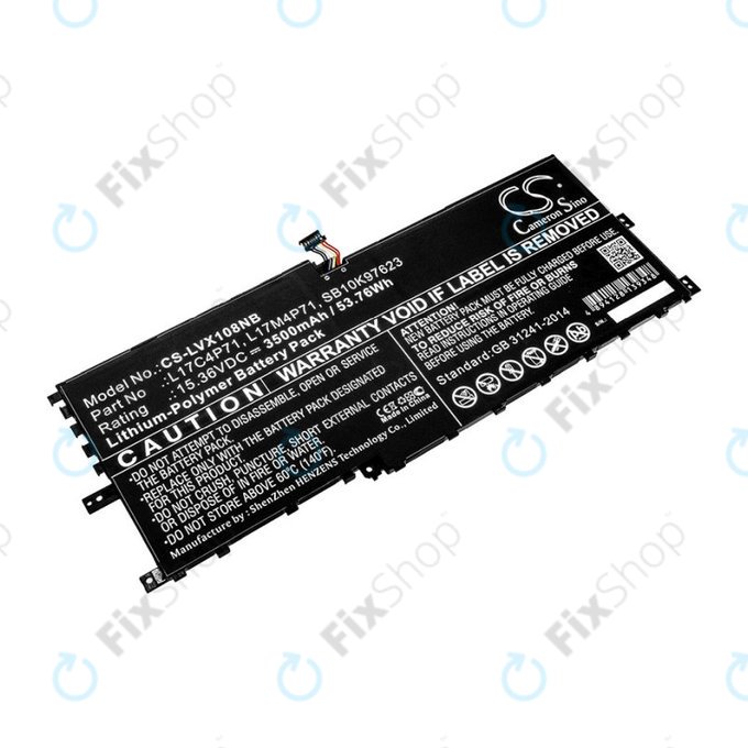 Batterie pour Lenovo ThinkPad X1 Yoga 2018, 3500mAh, Li-Pol, 15.36V, L17C4P71, HQ