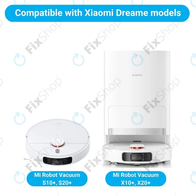 Kit de pièces de rechange pour Xiaomi Mi Robot Vacuum S20+, S10+, X20+, X10+ (1x Brosse principale, 2x Filtre, 2x Brosse latérale – noire, 4x Chiffon de vadrouille, 2x Sac à poussière)