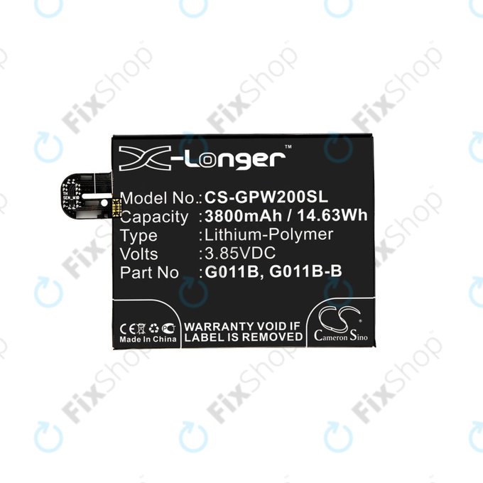 Batterie pour Google Pixel 2 XL G011C, 3800mAh, Li-Pol, 3.85 V, G011B, HQ