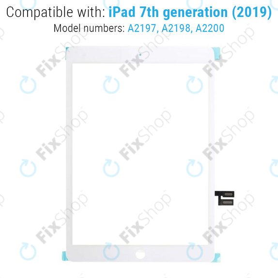 Apple iPad (7e génération 2019, 8e génération 2020) - Écran tactile (Blanc)
