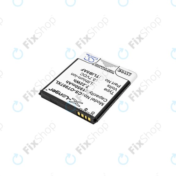 Batterie pour Alcatel One Touch 997, X Pop, TCL S710, S800, 1950mAh, Li-Ion, 3.7V, TLiB5AF, HQ