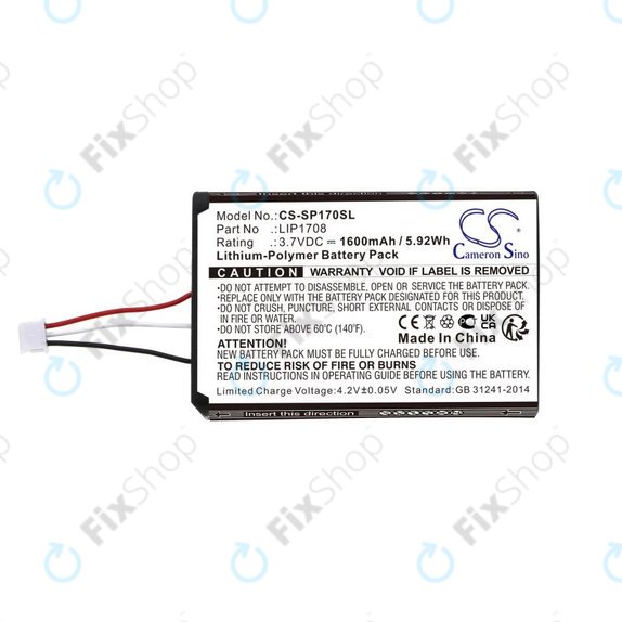 Batterie pour Sony PS5 DualSense, 1600mAh, Li-Pol, 3.7V, LIP1708, HQ