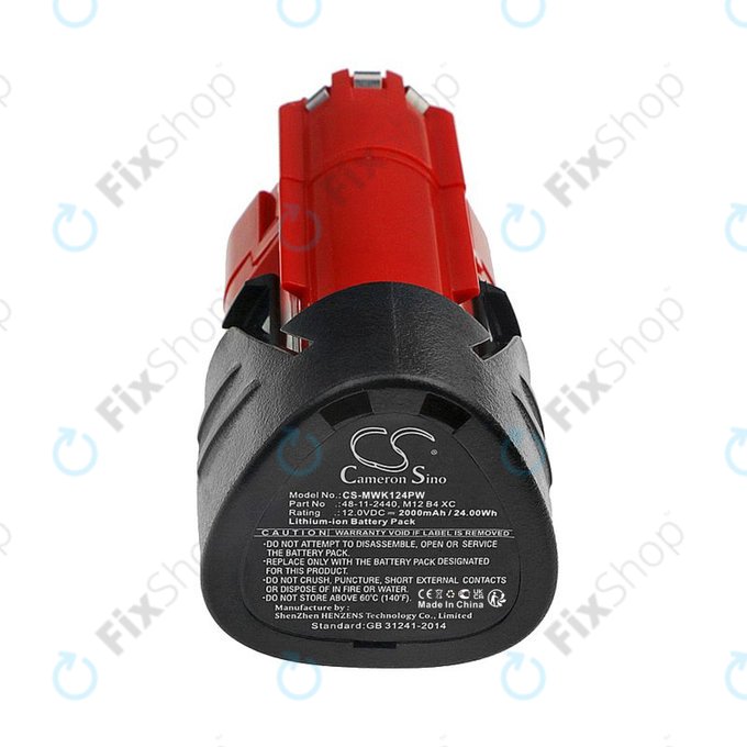 Batterie pour Milwaukee M12 Redlithium XC 4.0, M12 B3 XC, M12 B4 XC, 2000mAh, Li-Ion, 12V, -, HQ