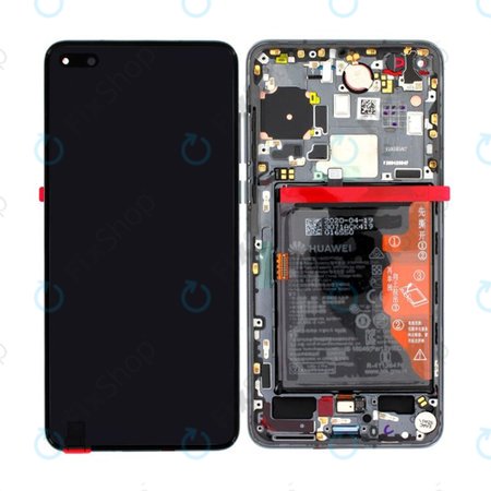 Huawei P40 - Écran LCD + Écran tactile + Cadre + Batterie + Capteur d'empreintes digitales (Noir) - 02353MFA