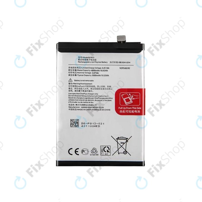OnePlus Nord N100 BE2013 BE2015 - Batterie BLP813 5000mAh - 1031100034 Genuine Service Pack