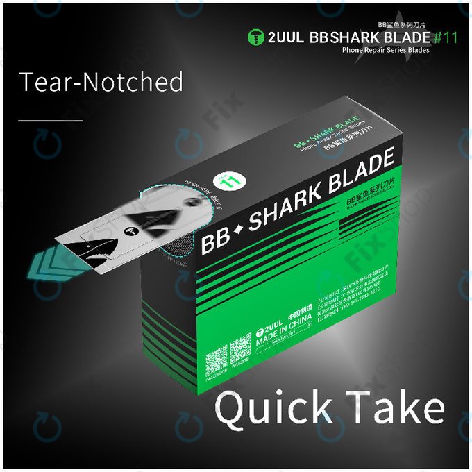 Lames de scalpel Shark n°11, BB, 2UUL DA18, 100 pcs/boîte