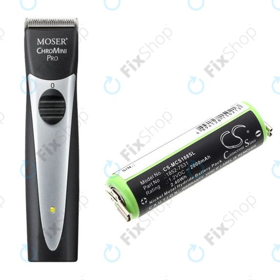 Batterie pour Moser Easy Style 1881, 2000mAh, Ni-MH, 1.2V, 1852-7531, HQ