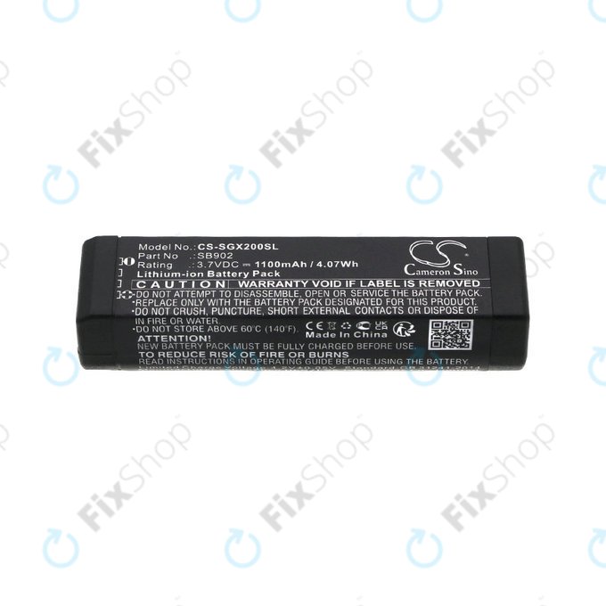 Batterie pour Shure GLXD1, 2, MXW2, 1100mAh, Li-Ion, 3.7V, SB902, HQ