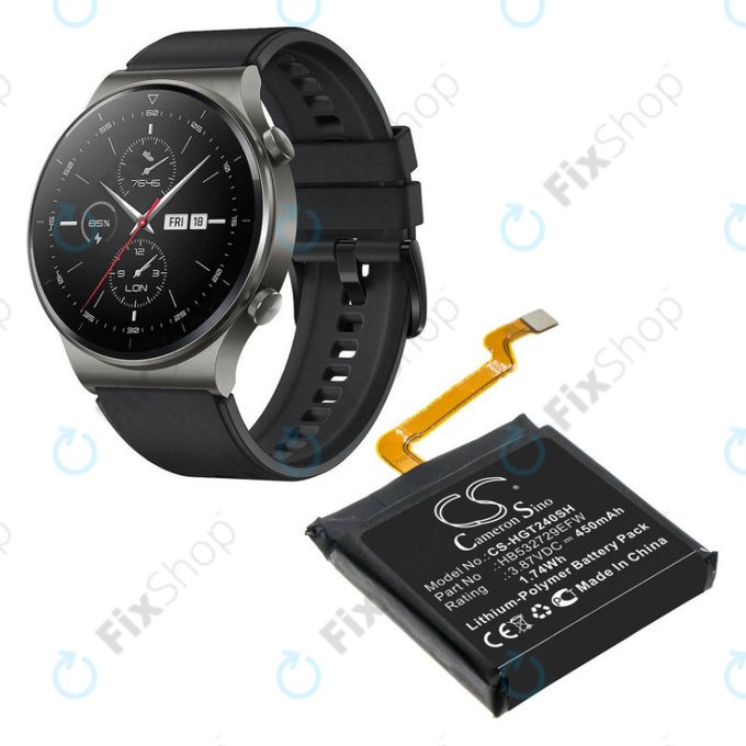 Batterie pour Huawei Watch 3, GT2 Pro, 450mAh, Li-Pol, 3.87 V, HB532729EFW, HQ