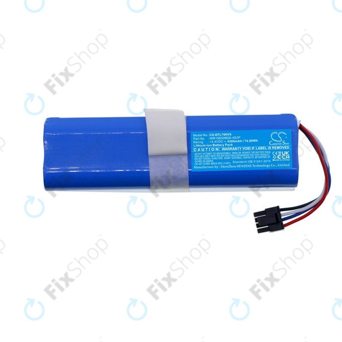 Batterie pour Eufy Robovac L70 Hybrid, 5200mAh, Li-Ion, 14.4V, D080-4S2P, HQ