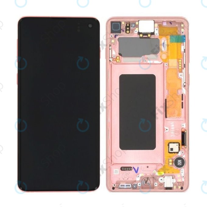 Samsung Galaxy S10 G973F - Écran LCD + Écran Tactile + Cadre (Or Rose) - GH82-18850D Genuine Service Pack