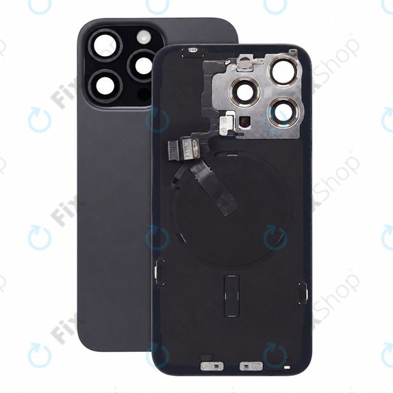 Verre de coque arrière pour iPhone 15 Pro Max, Black Titanium, Pulled A