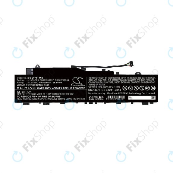 Batterie pour Lenovo Ideapad 5 14, Xiaoxin Air 14 2020, 4900mAh, Li-Pol, 11.55V, 5B10W86957, HQ