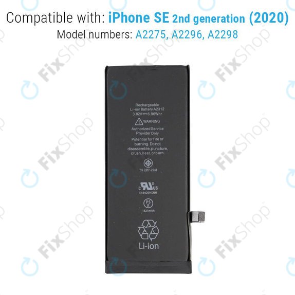 Apple iPhone SE (2e génération 2020) - Batterie A2312 1821 mAh Service Pack