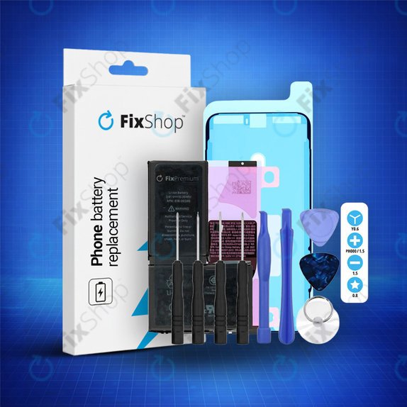 Apple iPhone X - Batterie 2716mAh FixPremium + Adhésif pour Batterie + Adhésif pour LCD + Kit d'outils - Multipack