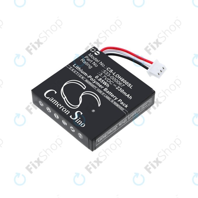 Batterie pour Logitech H800, 230mAh, Li-Pol, 3.7V, 533-000067, HQ