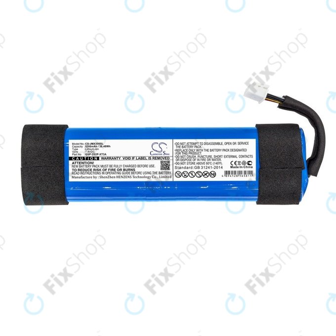 Batterie pour JBL Xtreme 3, 5200mAh, Li-Ion, 7.4V, GSP-2S2P-XT3A, HQ