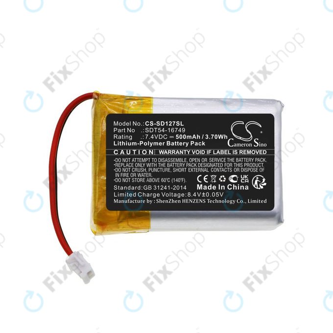 Batterie pour Sportdog Sd-1275/875, 500mAh, Li-Pol, 7.4V, SDT54-16749, HQ