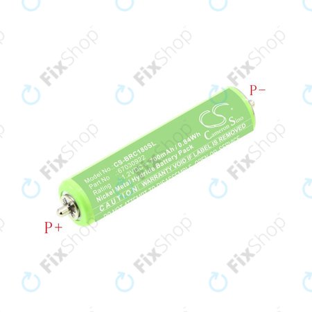 Batterie pour Braun 1000, 180, 2000, 3000, 4735, 5411, Cruzer1, Cruzer Z20, 700mAh, Ni-MH, 1.2V, 67030922, HQ