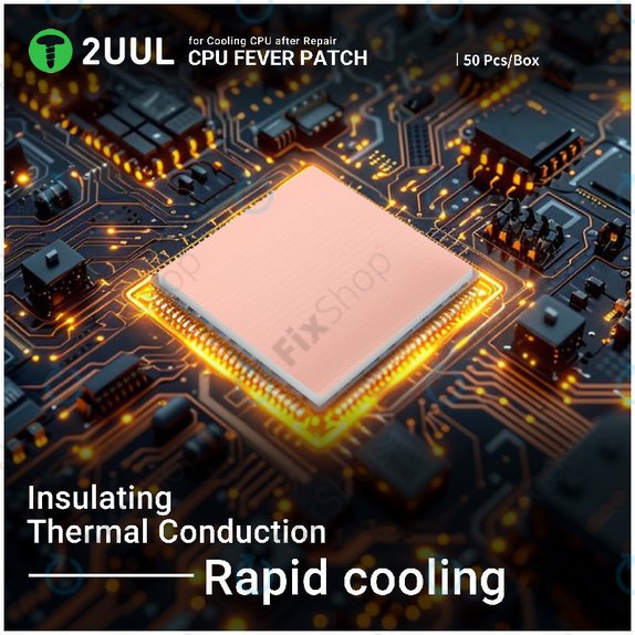 Pad thermique pour CPU, refroidissement, 2UUL SC09, 17x15x1.5mm