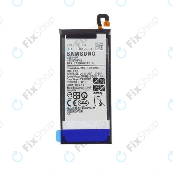 Samsung Galaxy A5 A520F (2017), J5 J530F (2017) - Batterie BA520ABE 3000mAh - GH43-04680A Genuine Service Pack