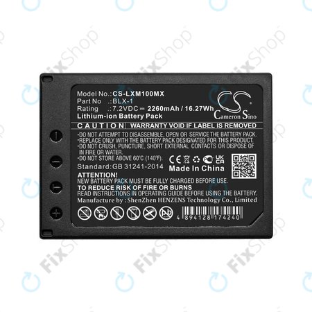 Batterie pour Olympus OM SYSTEM OM-1, OM-1 Mirrorless, 2260mAh, Li-Ion, 7.2V, BLX-1, HQ