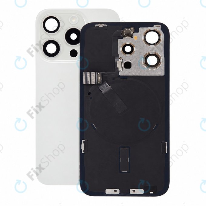 Verre de coque arrière pour iPhone 15 Pro, White Titanium, Pulled A