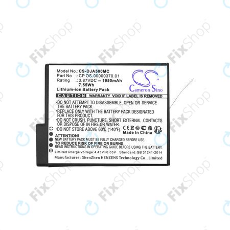 Batterie pour DJI Osmo Action 5, 1950mAh, Li-Ion, 3.87V, CP.OS.00000370.01, HQ