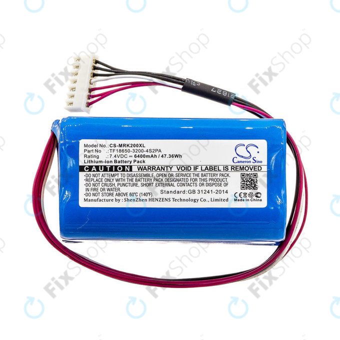 Batterie pour Marshall Kilburn II, II V2, 6400mAh, Li-Ion, 7.4V, TF18650-3200-4S2PA, HQ