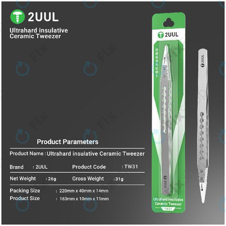 Pincette de précision, isolée en céramique, 2UUL TW31