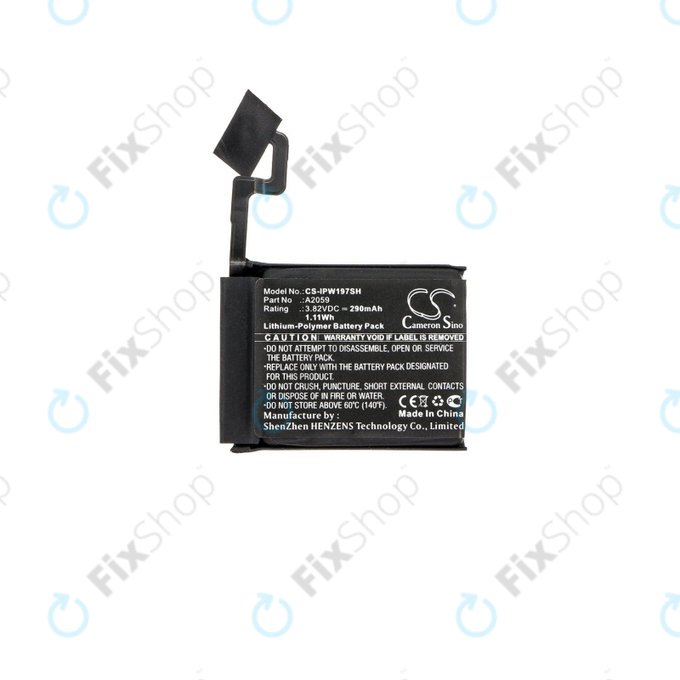 Batterie pour Apple Watch 4 44 mm, 290mAh, Li-Pol, 3.82 V, A2059, HQ