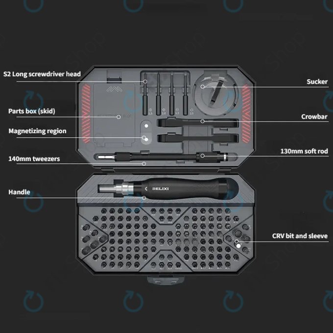 Xiaomi DELIXI - Ensemble de tournevis 145pcs
