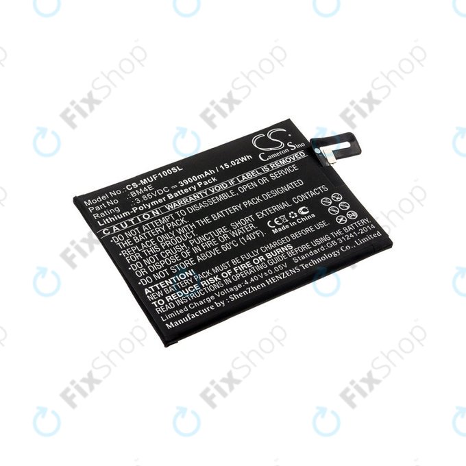 Batterie pour Pocophone M1805e10a, Pocophone Poco F1, 3900mAh, Li-Pol, 3.85 V, BM4E, HQ