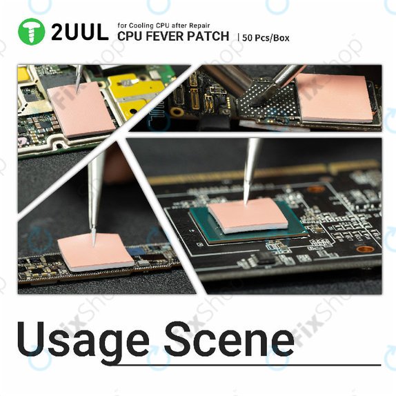 Pad thermique pour CPU, refroidissement, 2UUL SC09, 17x15x1.5mm
