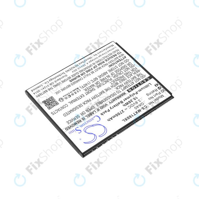 Batterie pour Motorola Moto E4 XT1761, 2700mAh, Li-Pol, 3.8 V, GK40, HQ