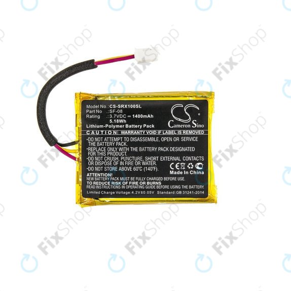 Batterie pour Sony SRS-XB10, SRS-XB12, WH-L600, 1400mAh, Li-Pol, 3.7V, SF-08, HQ