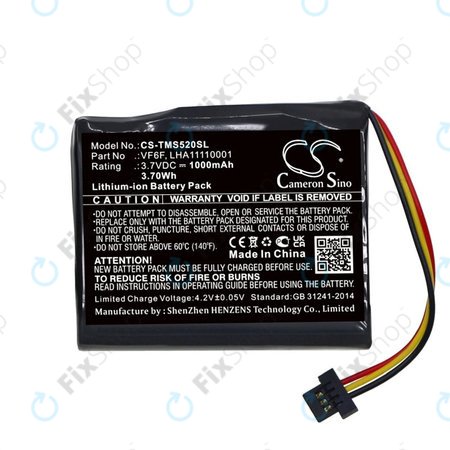 Batterie pour TomTom Start 52, 1000mAh, Li-Ion, 3.7V, VF6F, HQ
