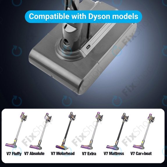 Dyson V7 - Batterie 968670-02, 968670-03 Li-Ion 21.6V 4000mAh
