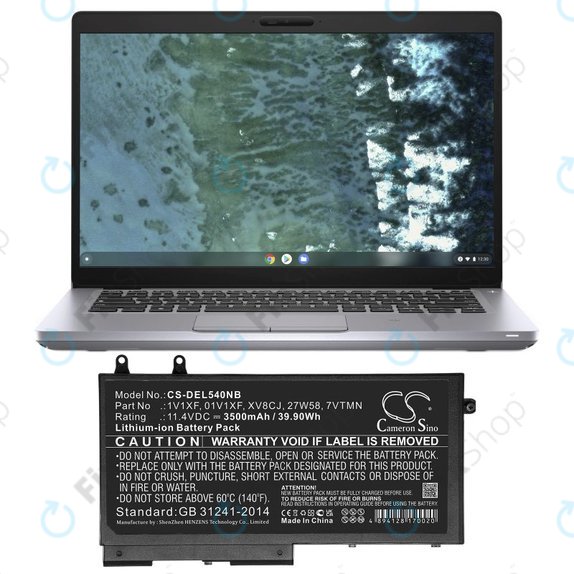 Batterie pour Dell Latitude 5400, Inspiron 7591 2-in-1, 3500mAh, Li-Ion, 11.4V, XV8CJ, HQ