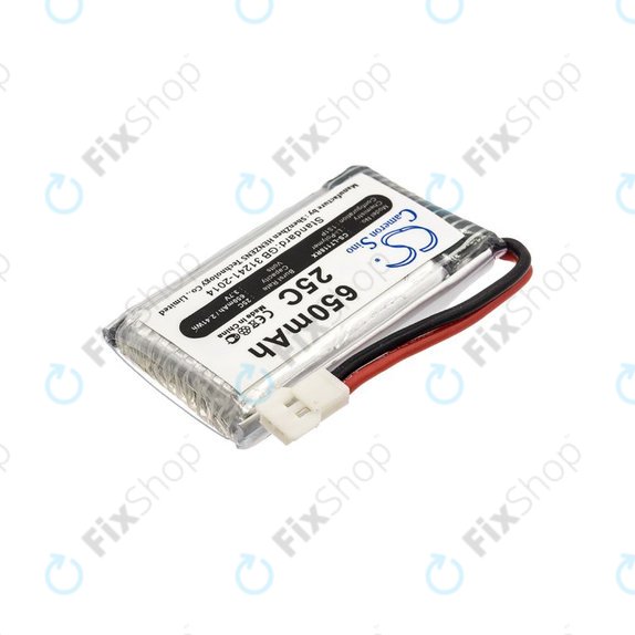 Batterie pour Hubsan X4 H107, 650mAh, Li-Pol, 3.7V, H107C-A24, HQ