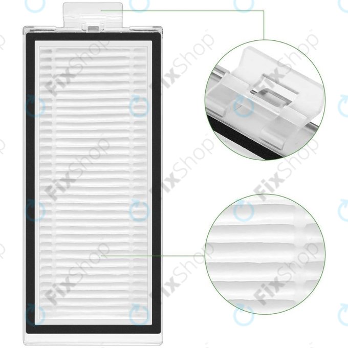 Kit de pièces de rechange pour Xiaomi Roborock Q7+, Q7 Max, Q7 Max+ (1x Brosse principale, 2x Filtre, 2x Brosse latérale – blanche, 2x Chiffon de vadrouille, 2x Sac à poussière)