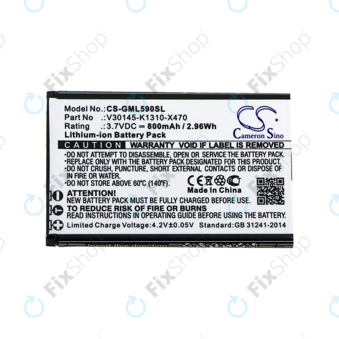 Batterie pour Saiet Lumina, Ready, Single, Brondi Amico Favoloso, Gigaset GI390, 590, 800mAh, Li-Ion, 3.7V, V30145-K1310-X470, HQ
