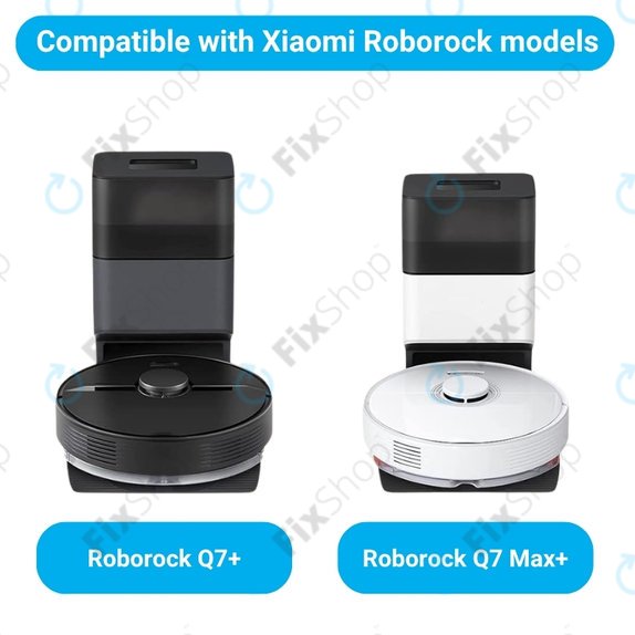 Kit de pièces de rechange pour Xiaomi Roborock Q7+, Q7 Max, Q7 Max+ (2x Brosse principale, 4x Filtre, 4x Brosse latérale – blanche, 4x Chiffon de vadrouille, 4x Sac à poussière)