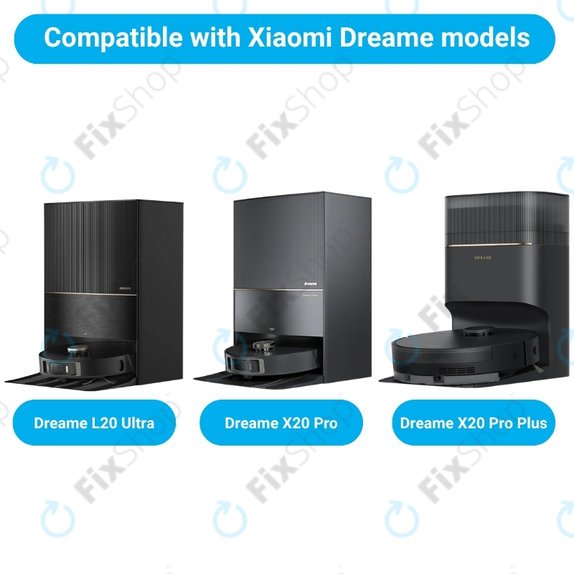 Kit de pièces de rechange pour Xiaomi Dreame L20 Ultra, X20 Pro, X20 Pro Plus (1x Brosse principale, 2x Filtre, 2x Brosse latérale – noire)
