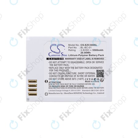 Batterie pour Ezviz C3a, 5500mAh, Li-Pol, 3.8V, BL-BC-01, HQ