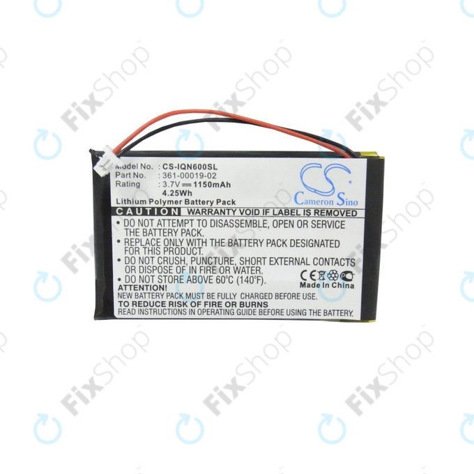 Batterie pour Garmin Nüvi 660, 660 FM, 1150mAh, Li-Pol, 3.7V, 361-00019-02, HQ