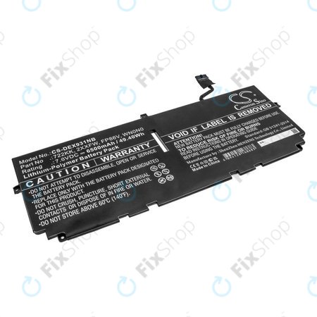 Batterie pour Dell XPS 13 9300, 9380, 9310, 6500mAh, Li-Pol, 7.6V, 2XXFW, HQ